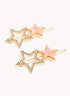 Marbelized Sparkle Star Duo Clip - Colors: Pink Pearlescence & Mother of Pearl White